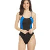 Women's Surf Splice Swan Back One Piece Swimsuit -Family Swim Shop 5666062008488 blue 1a