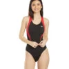 Women's Surf Splice Wave Back One Piece Swimsuit -Family Swim Shop 5666066137256 red 1a