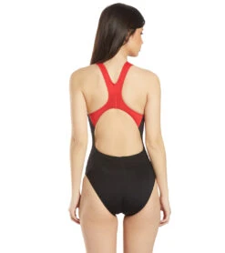 Women's Surf Splice Wave Back One Piece Swimsuit 8 Women's Surf Splice Wave Back One Piece Swimsuit -Family Swim Shop 5666066137256 red 3a