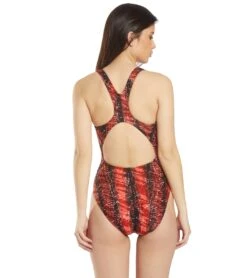 Women's Edge Wave Back One Piece Swimsuit -Family Swim Shop 5666078589096 red 3a