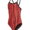 Girls' Zircon Butterfly Back One Piece Swimsuit -Family Swim Shop 5666093072552 red 1a