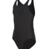 FINIS Girls' Bladeback Solid One Piece Swimsuit -Family Swim Shop 5666176073896 black 1a
