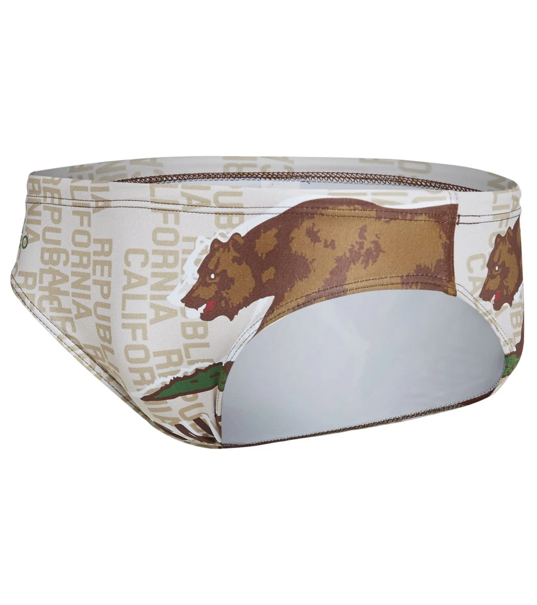 TURBO Men's Cal Flag Star Water Polo Brief 4 TURBO Men's Cal Flag Star Water Polo Brief - Image 2