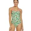 Flamingo Frenzy Thin Strap One Piece Swimsuit -Family Swim Shop 5667011887272 pinkgreenmulti 1a