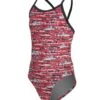 Shark Thin Strap One Piece Swimsuit Youth (22-28) -Family Swim Shop 5667027058856 red 1a