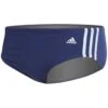 ADIDAS Men's 3-Stripe Solid Brief Swimsuit -Family Swim Shop 5667332882600 navy 1a