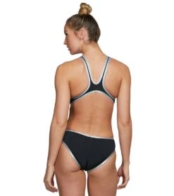Arena Women's One Big Logo One Piece Swimsuit 9 Arena Women's One Big Logo One Piece Swimsuit -Family Swim Shop 5667733176488 blacksilver 3a
