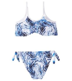Girls' Ombre Leaf Flounce Bikini Set (Toddler, Little Kid, Big Kid) -Family Swim Shop 5668491755688 bluewhite 2a