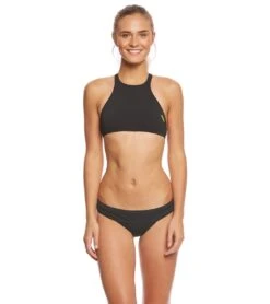 Arena Women's Rulebreaker Think Crop Top Bikini Top -Family Swim Shop 5668808065192 blackyellowstar 4a