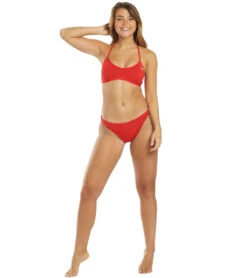 TYR Women's Solid Trinity Bikini Top -Family Swim Shop 5669092458664 red 4a