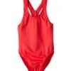 Girls' Solid Racer Back One Piece Swimsuit (Big Kid) 2 Girls' Solid Racer Back One Piece Swimsuit (Big Kid) -Family Swim Shop 5669348212904 red 1a