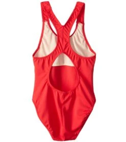 Girls' Solid Racer Back One Piece Swimsuit (Big Kid) 5 Girls' Solid Racer Back One Piece Swimsuit (Big Kid) -Family Swim Shop 5669348212904 red 2a