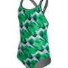 XtraSleek Eco Girls' Denali DBX Back One Piece Swimsuit -Family Swim Shop 5669349523624 green 1a