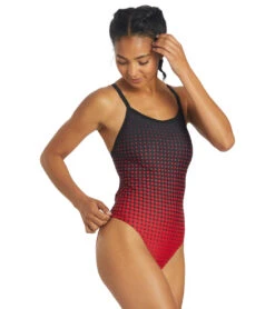Molecule Thin Strap One Piece Swimsuit -Family Swim Shop 5670700581032 redblack 3a