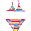 Arena Girls' 6-7 Years Stripes Triangle Bikini Swimsuit Set -Family Swim Shop 5671483572392 whiteroseviolet 1a