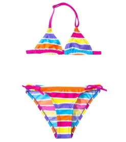 Arena Girls' 6-7 Years Stripes Triangle Bikini Swimsuit Set
