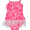 Seafolly Girls' Neon Pop Ballerina Tutu One Piece (6-24mos) -Family Swim Shop 5671835271336 flamingo 1a