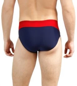 Speedo Launch Splice Endurance + Brief Swimsuit -Family Swim Shop 5672111210664 navyredwhite 3a