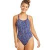 Nike Women's HydraStrong Pixel Party Spider Back One Piece Swimsuit (SwimOutlet Exclusive) -Family Swim Shop 5677929300136 redblue 1a