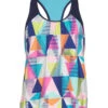 TYR Girls' Jigsaw Ava 2 In 1 Tankini Top (Little Kid, Big Kid) -Family Swim Shop 6057878978728 bluemulti 1a