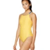 Speedo Women's Solid Tie Back One Piece Swimsuit -Family Swim Shop 6542094532776 lemonchrome 1a