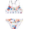 Roxy Girls' Friendly Flower Two Piece Crop Top Bikini Set -Family Swim Shop 6628696260776 brightwhitesayalights 1a