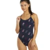 Women's Cascading TYR Print Cutoutfit One Piece Swimsuit -Family Swim Shop 6663769489576 redwhiteblue 1a