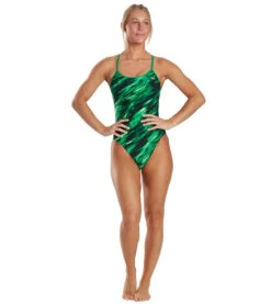 TYR Women's Vitric Trinityfit One Piece Swimsuit -Family Swim Shop 6663779877032 green 4a