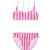 Girls' Fiesta Stripe Shirred Crop Two Piece Bikini (Big Kid) -Family Swim Shop 6747574337704 pink 1a