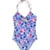 Splendid Girls' Floral Flurry One Piece Swimsuit (Big Kid) -Family Swim Shop 6837321760936 bluemulti 1a