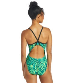 Serene Thin Strap One Piece Swimsuit -Family Swim Shop 6940349792424 green 3a