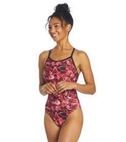 Cogent Thin Strap One Piece Swimsuit -Family Swim Shop 6942386847912 red 4a