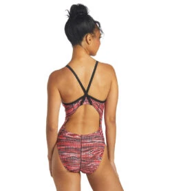 Drift Thin Strap One Piece Swimsuit -Family Swim Shop 6942387339432 red 3a