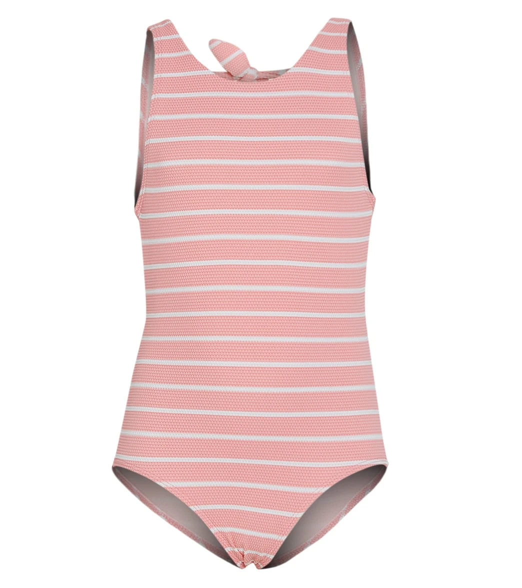 Girls' Atmospheric Stripe High Neck Once Piece Bikini Set (Big Kid) 3 Girls' Atmospheric Stripe High Neck Once Piece Bikini Set (Big Kid)