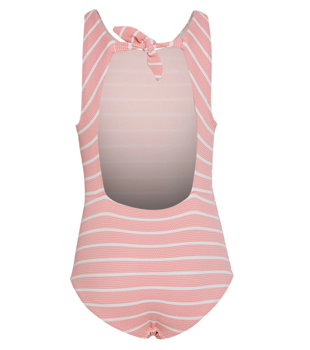 Girls' Atmospheric Stripe High Neck Once Piece Bikini Set (Big Kid) 4 Girls' Atmospheric Stripe High Neck Once Piece Bikini Set (Big Kid) - Image 2