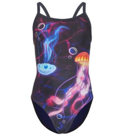 Jelly Fish Thin Strap One Piece Swimsuit Youth (22-28)
