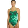 Nike Women's Hydrastrong Tie Dye Crossback One Piece Swimsuit -Family Swim Shop 7143577682088 courtgreen 1a