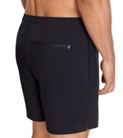 Reebok Men's Main Solid Black 7" Swim Trunks -Family Swim Shop 7167535612072 black 4a