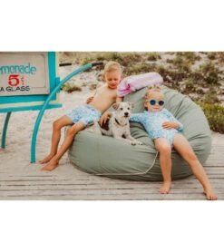 Boys' Aqua Bloom Volley Board Short (Toddler, Little Kid, Big Kid) -Family Swim Shop 7217016078504 blue 3a