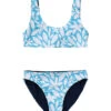 Girls' Aqua Bloom Sustainable Reversible Surf Bow Bikini Set (Big Kid) -Family Swim Shop 7217026662568 blue 1a