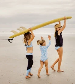 Girls' Aqua Bloom Sustainable Reversible Surf Bow Bikini Set (Big Kid) -Family Swim Shop 7217026662568 blue 6a