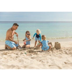 Men's Aqua Bloom Swim Trunks -Family Swim Shop 7217116053672 blue 4a