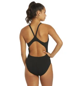 Nike Women's HydraStrong Solid Poly Racer Back One Piece Swimsuit 9 Nike Women's HydraStrong Solid Poly Racer Back One Piece Swimsuit -Family Swim Shop 7228379332776 black 3a