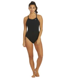 Nike Women's HydraStrong Solid Poly Racer Back One Piece Swimsuit 10 Nike Women's HydraStrong Solid Poly Racer Back One Piece Swimsuit -Family Swim Shop 7228379332776 black 4a