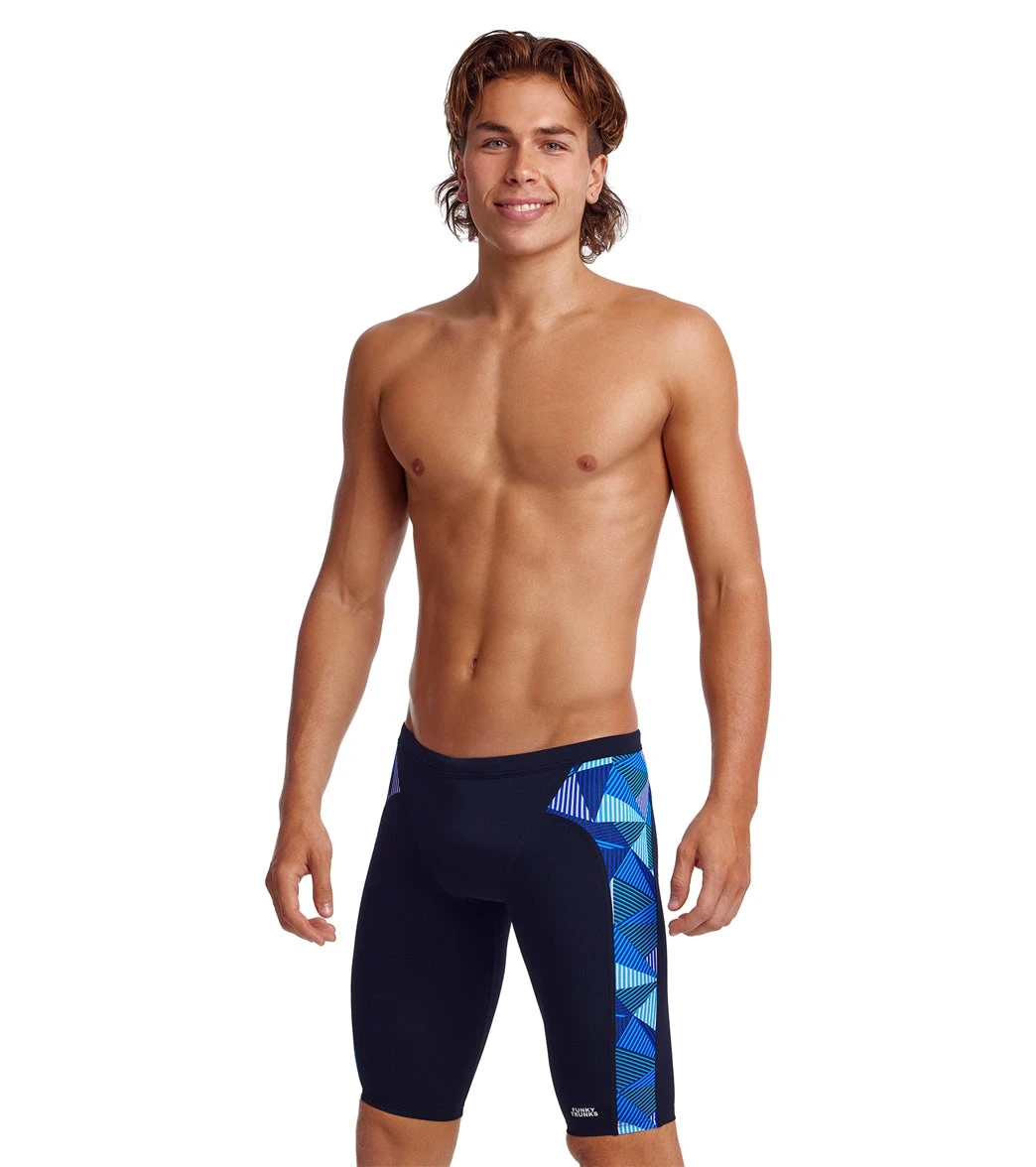 Funky Trunks Men's Blue Bars Jammer Swimsuit 4 Funky Trunks Men's Blue Bars Jammer Swimsuit - Image 2