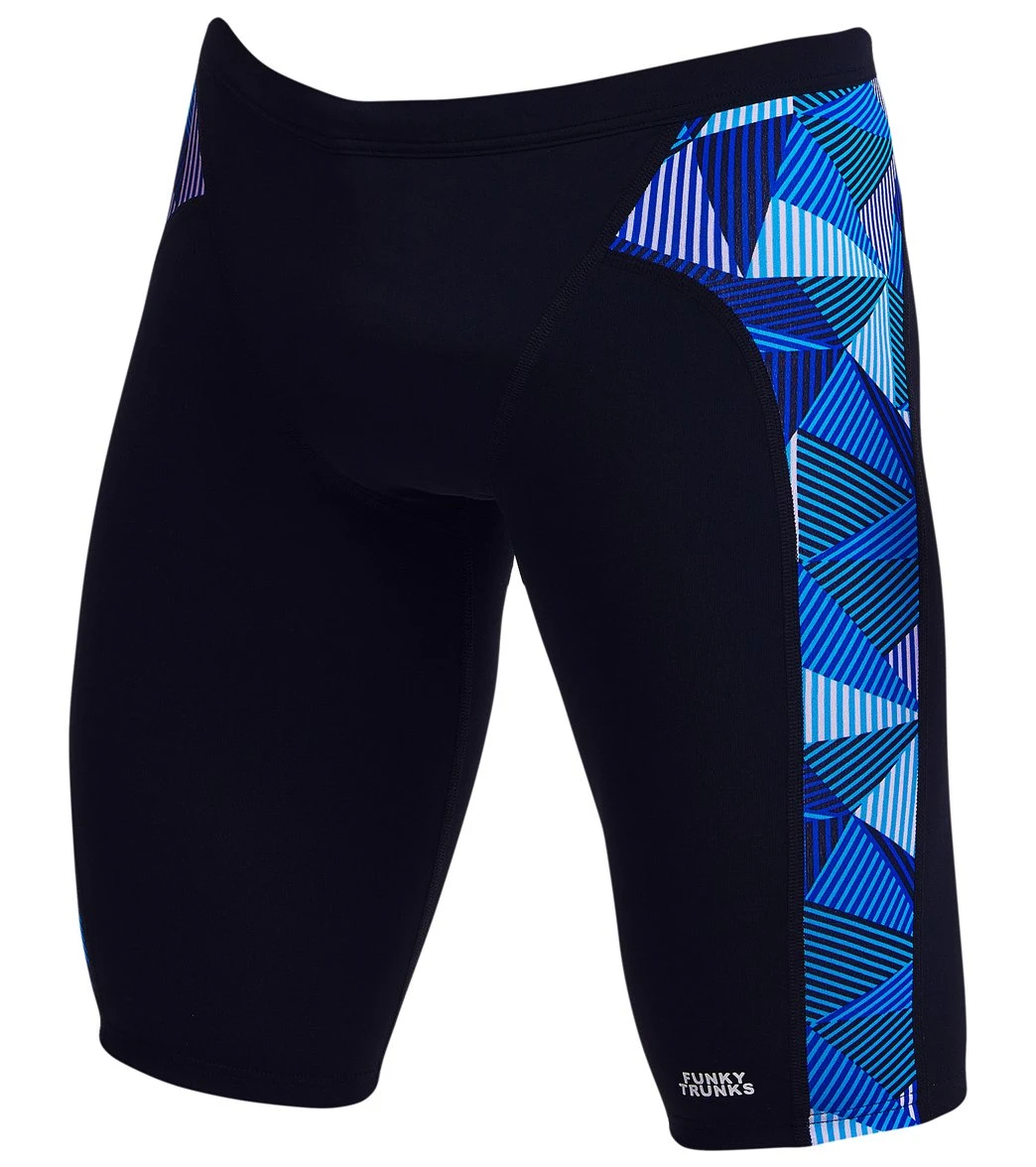 Funky Trunks Men's Blue Bars Jammer Swimsuit 6 Funky Trunks Men's Blue Bars Jammer Swimsuit - Image 4