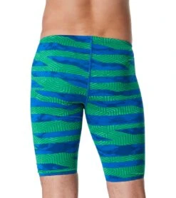 Speedo Men's Contort Stripes Jammer Swimsuit -Family Swim Shop 7510240821416 bluegreen 3a