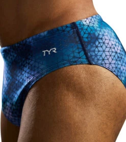 TYR Men's Starhex Racer Brief Swimsuit -Family Swim Shop 7539491012776 blueice 10a