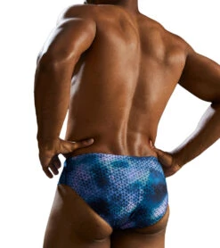 TYR Men's Starhex Racer Brief Swimsuit -Family Swim Shop 7539491012776 blueice 3a