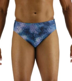 TYR Men's Starhex Racer Brief Swimsuit -Family Swim Shop 7539491012776 blueice 4a